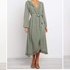 Ruffle and Lace Midi Dress